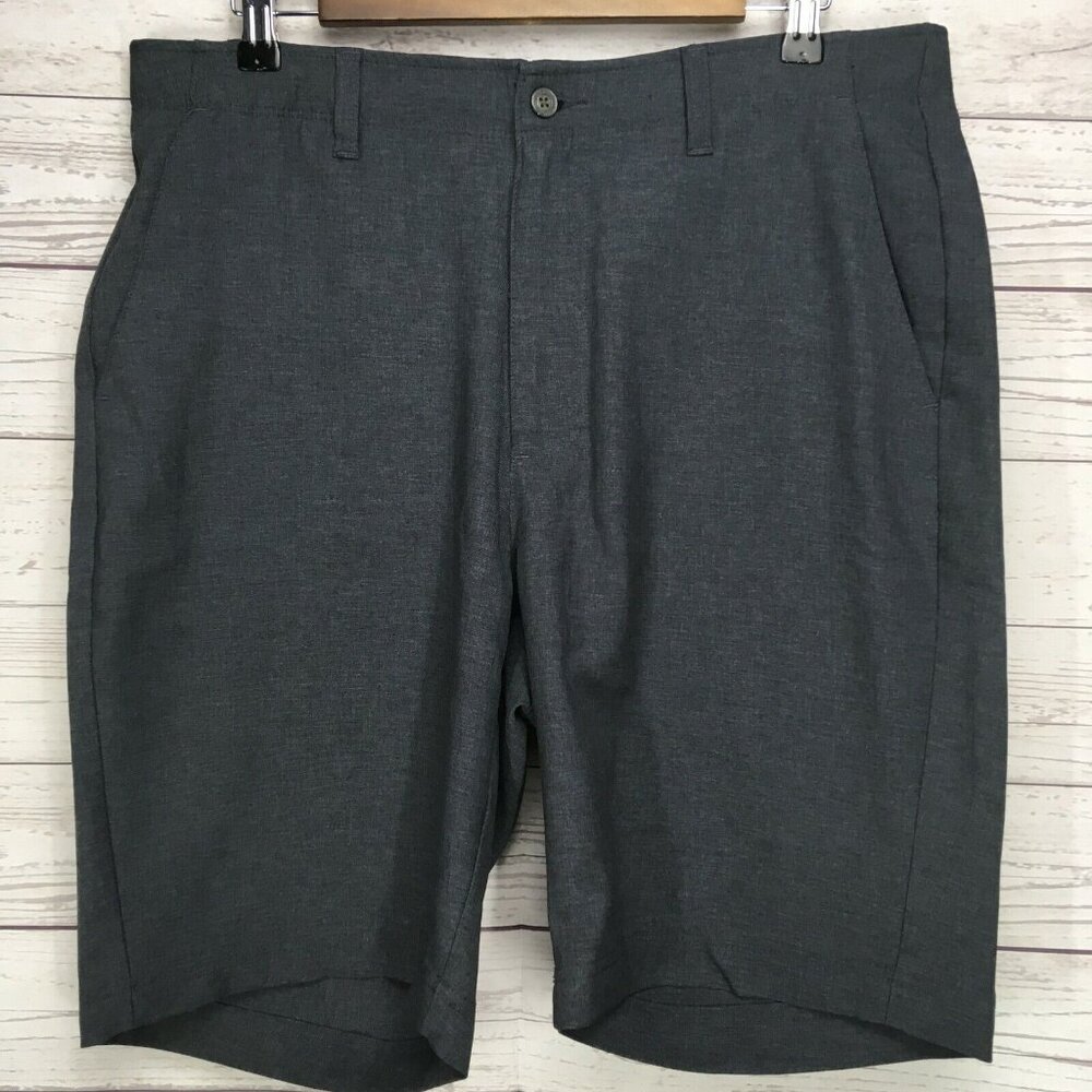 Pebble Beach Mens Golf Shorts size 34 Dry Luxe Performance Gray Poly‎ Flat Front